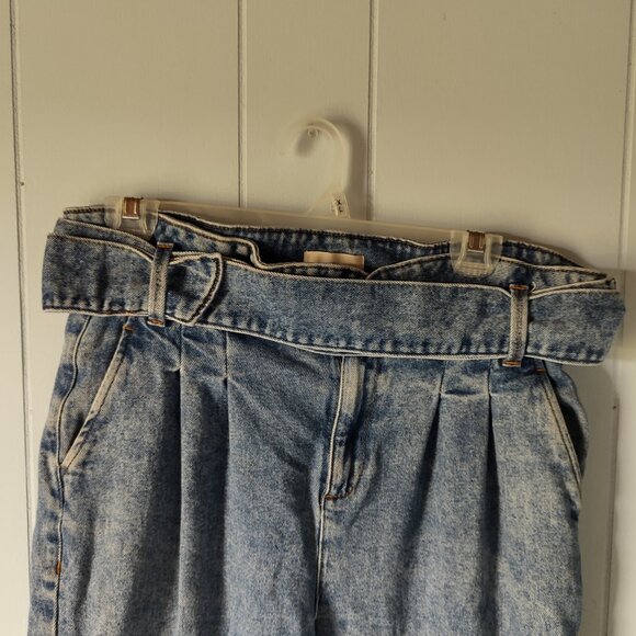 Sézane Austin Trousers High-waisted Ankle-length Blue Denim Jeans (Paperbag) - Picture 6 of 12